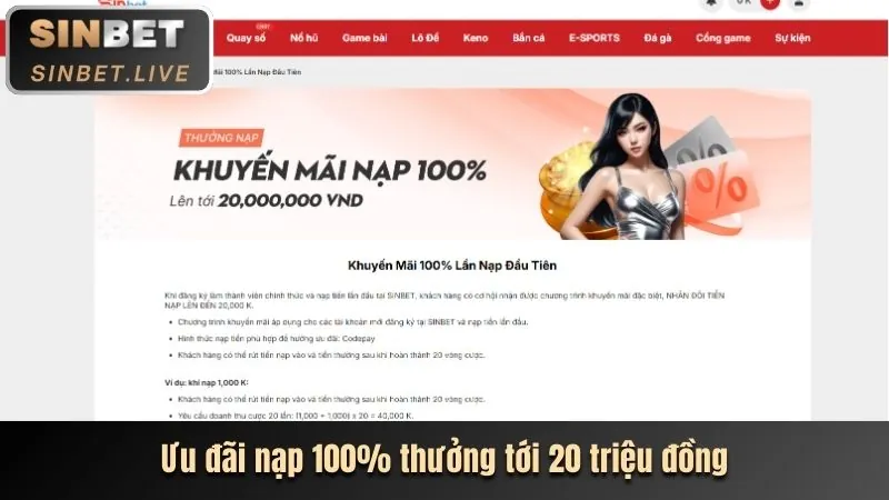 Thưởng chào mừng thành viên mới 18win